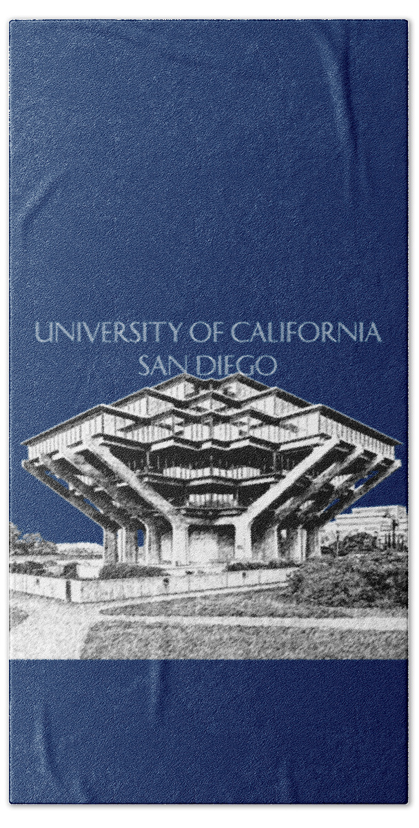University Of California San Diego Beach Towel featuring the digital art UC San Diego Navy Blue by DB Artist