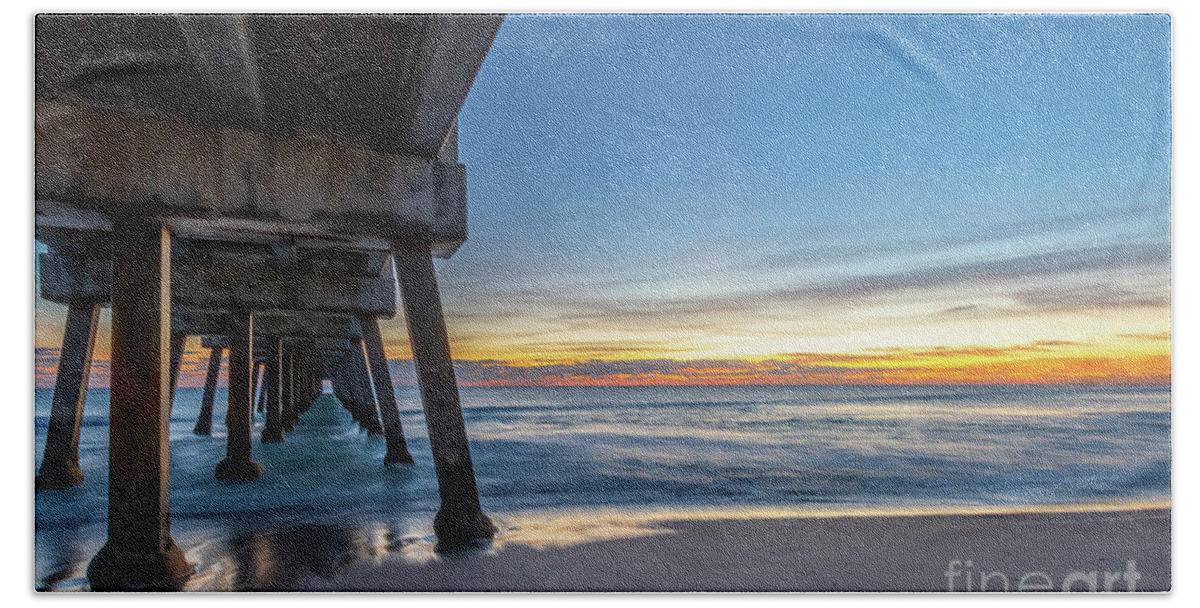 Pier Beach Towel featuring the photograph Under the Pier by Tom Claud