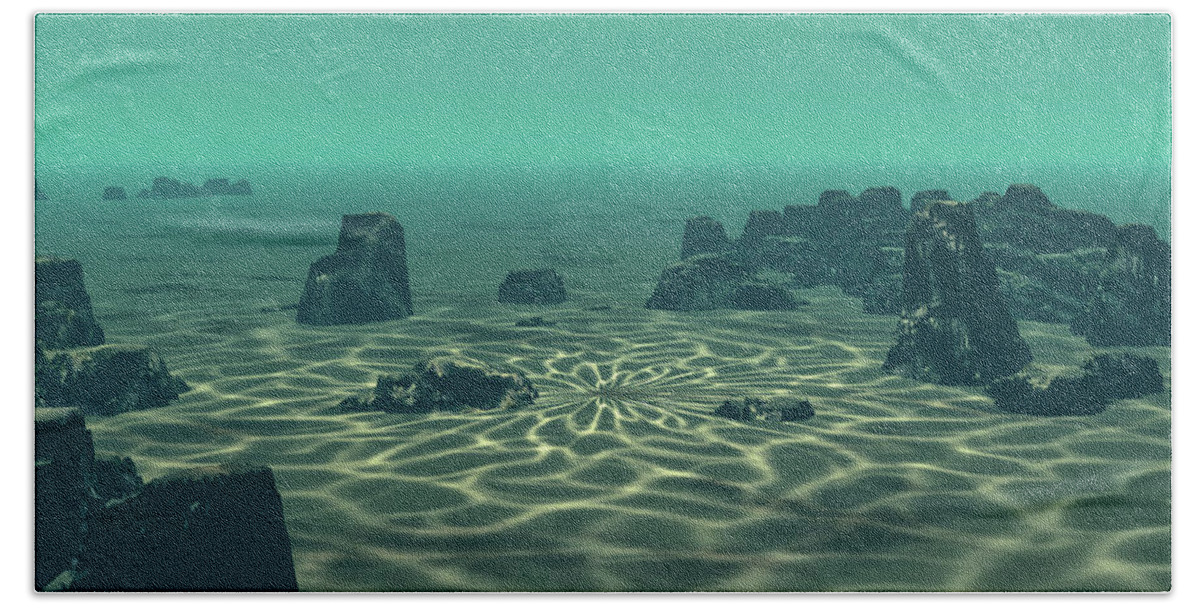 Atlantis Beach Towel featuring the digital art Underwater by Phil Perkins