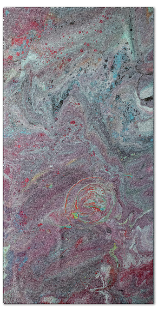 Pour Beach Towel featuring the mixed media Underwater Pour by Aimee Bruno