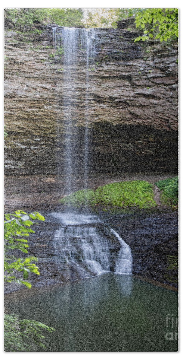 Piney Falls Beach Towel featuring the photograph Upper Piney Falls 16 by Phil Perkins