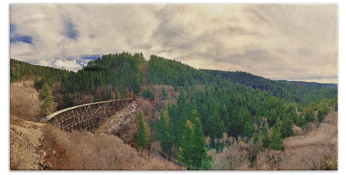 Valley Beach Towel featuring the photograph Valley Trestle by GW Mireles