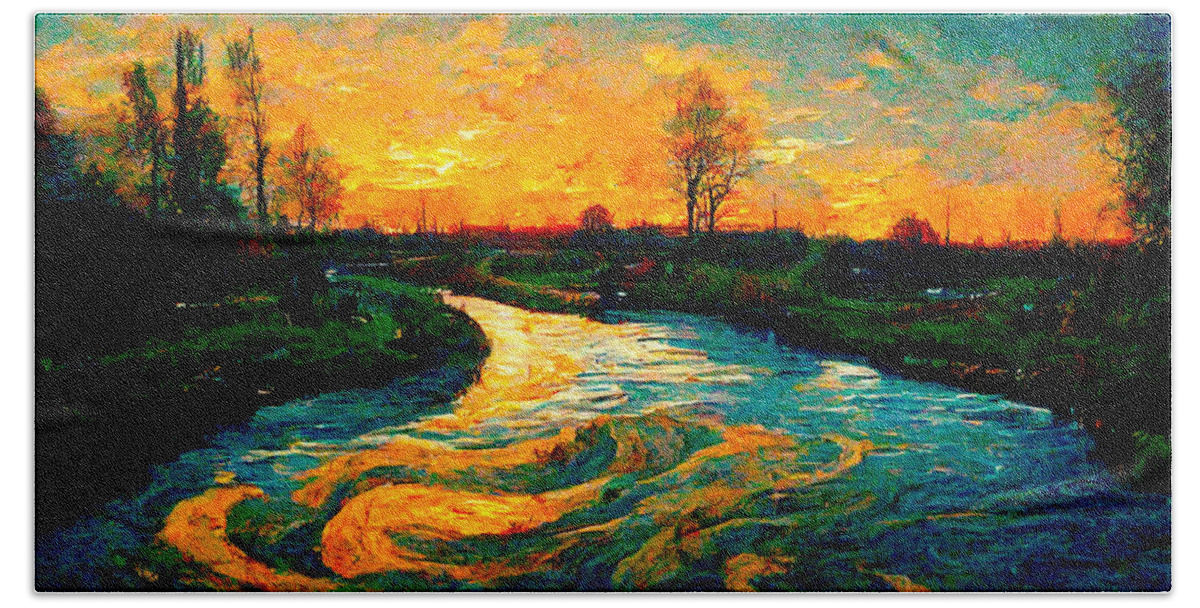 Vincent Van Gogh Beach Towel featuring the digital art Van Gogh #7 by Craig Boehman