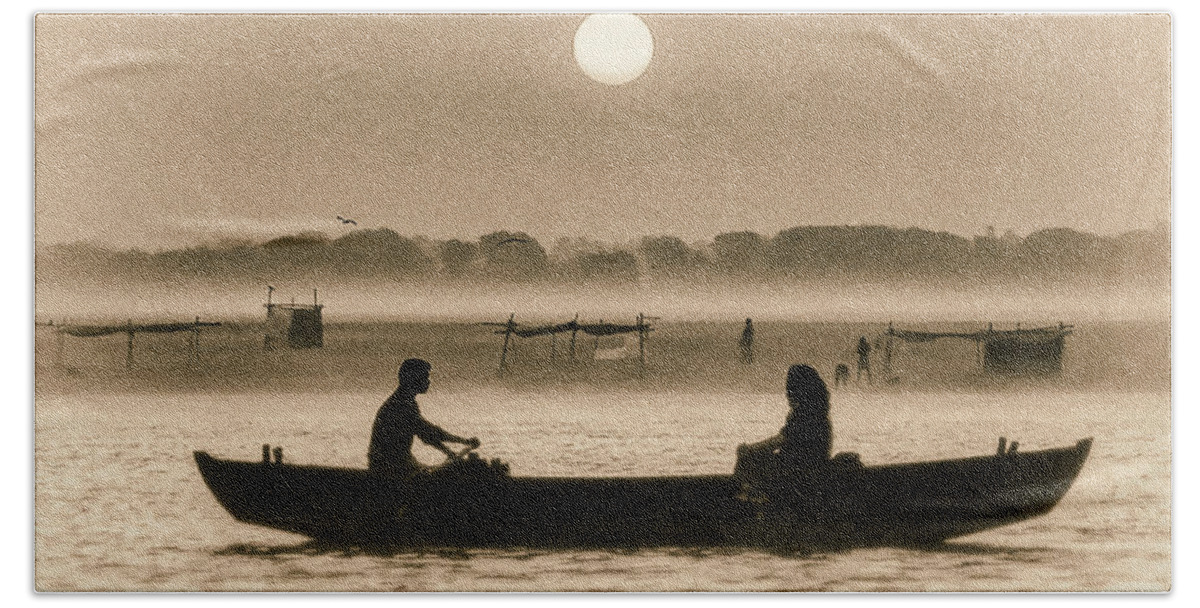 Photography Beach Towel featuring the photograph Varanasi Boat Ride by Craig Boehman