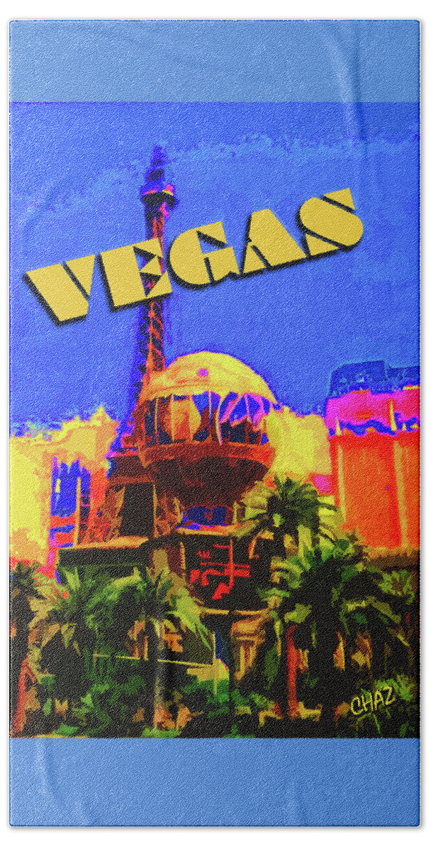 Las Vegas Beach Towel featuring the painting Vegas by CHAZ Daugherty