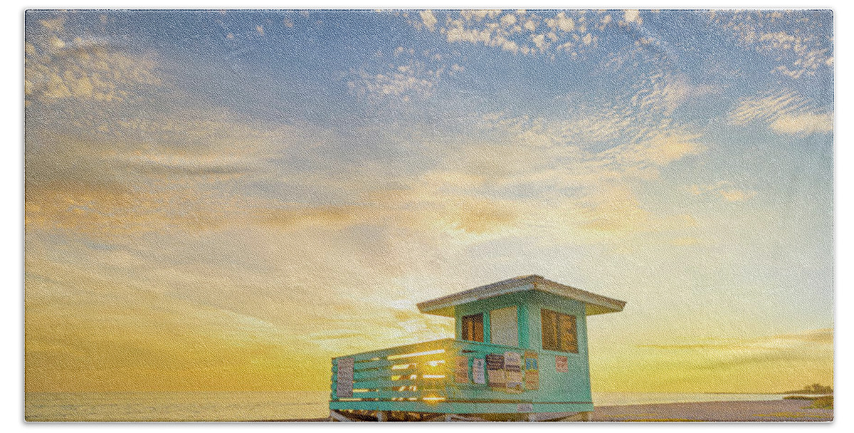 Venice Beach Towel featuring the photograph Venice Beach At Sunset by Jordan Hill