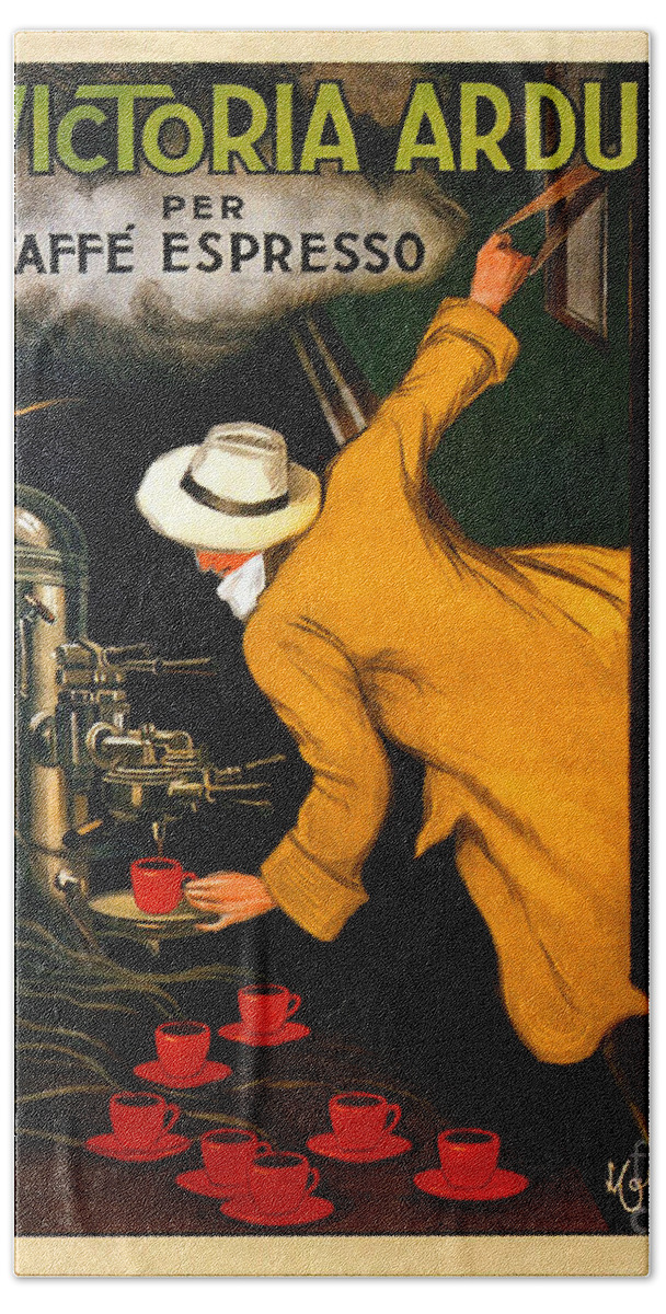 Victoria Arduino 1922 Beach Towel featuring the painting Victoria Arduino Cafe 1922 Advertising Poster by Leonetto Cappiello