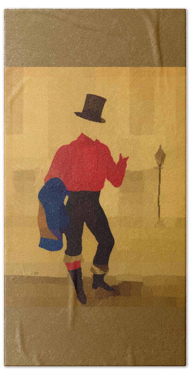 Victorian Beach Towel featuring the digital art Victorian Invisible Man in Top Hat by Shelli Fitzpatrick
