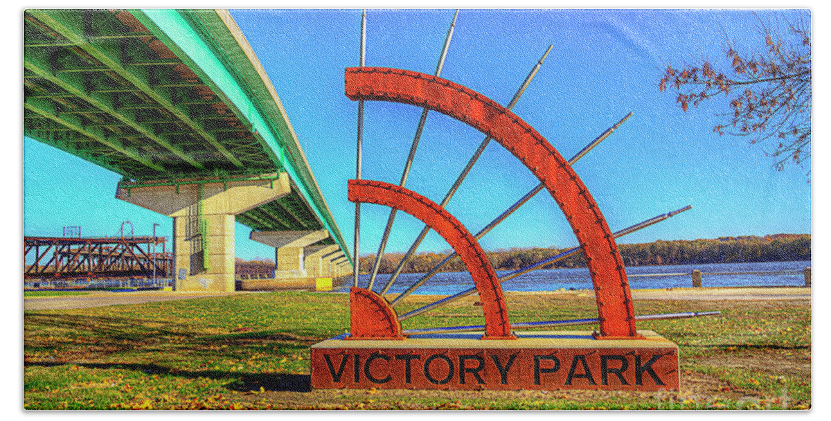 Travel Beach Towel featuring the photograph Victory Park by Larry Braun
