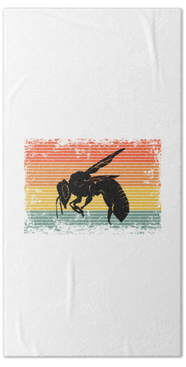 Bee Beach Towel featuring the digital art Vintage Bee Wasp Insect Gift Idea by J M