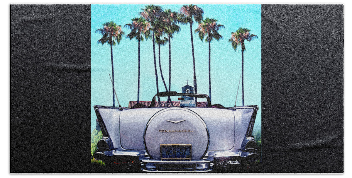 Chevrolet Belair Beach Towel featuring the photograph Vintage Chevrolet Convertible by Larry Butterworth