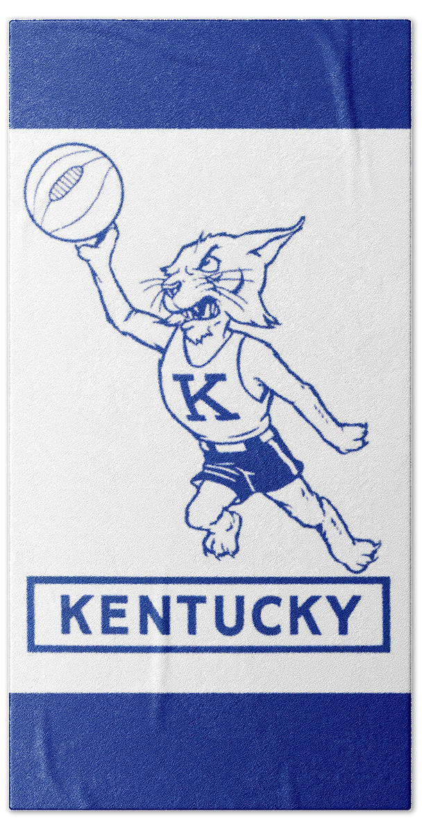 Kentucky Beach Towel featuring the drawing Vintage Kentucky Wildcats Art by Row One Brand