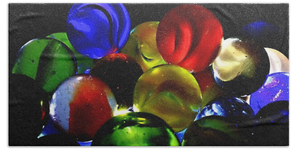 Marbles Games Glass Beach Towel featuring the photograph Vintage Marbles by Mary Walchuck