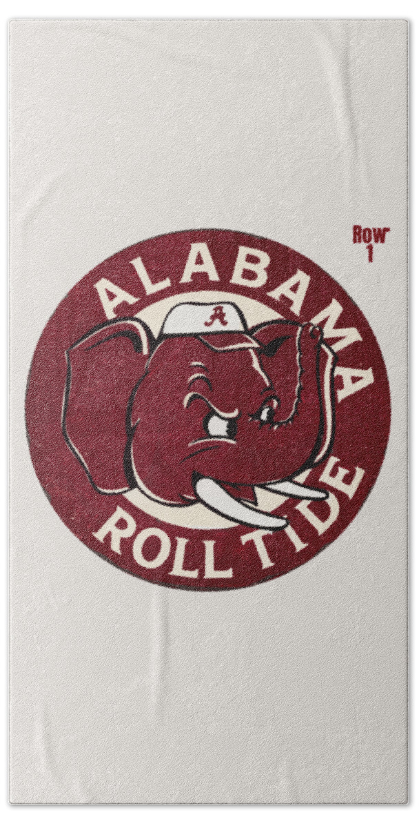 Alabama Beach Towel featuring the mixed media Vintage Sixties Alabama by Row One Brand
