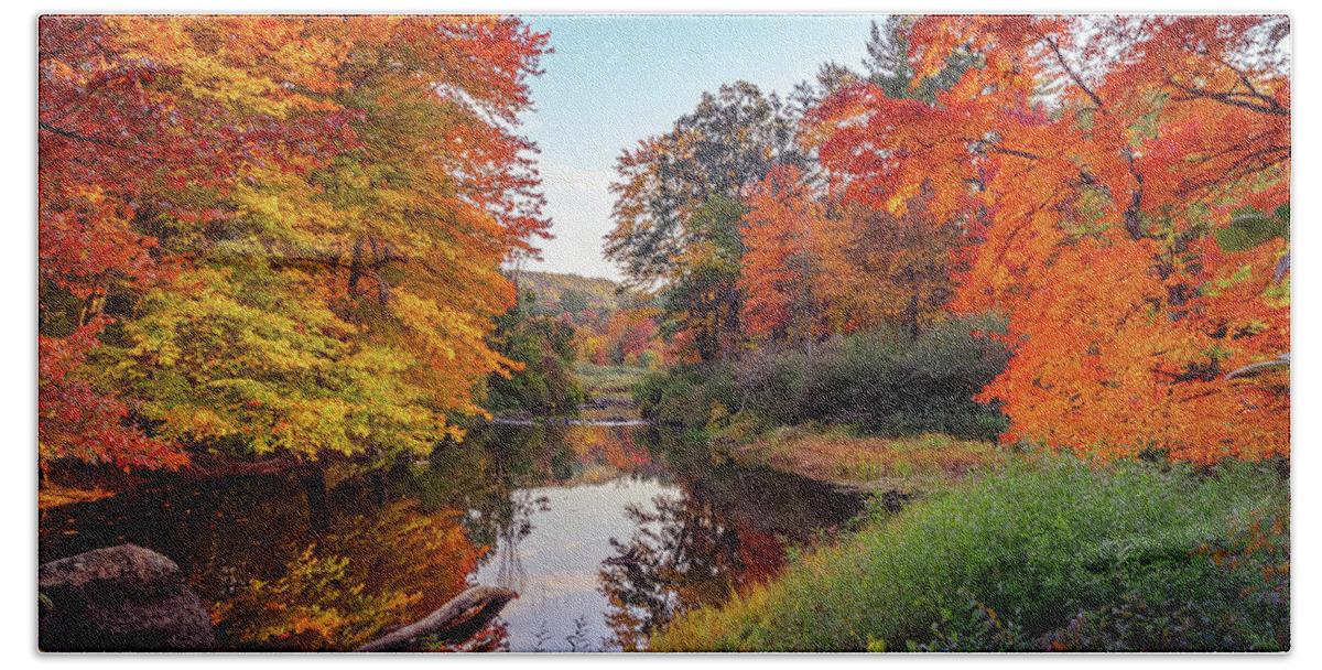 Sunny Farm Beach Towel featuring the photograph Vivid colors of autumn 4 by Lilia D