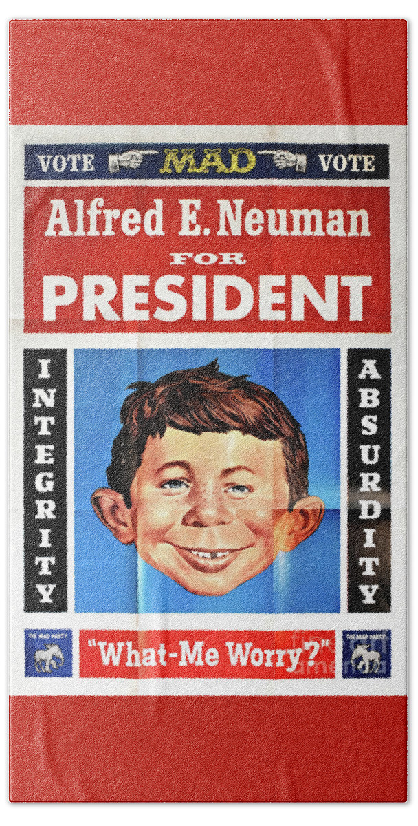 Alfred E Neuman Beach Towel featuring the photograph Vote For Alfred E. Neuman by Ron Long