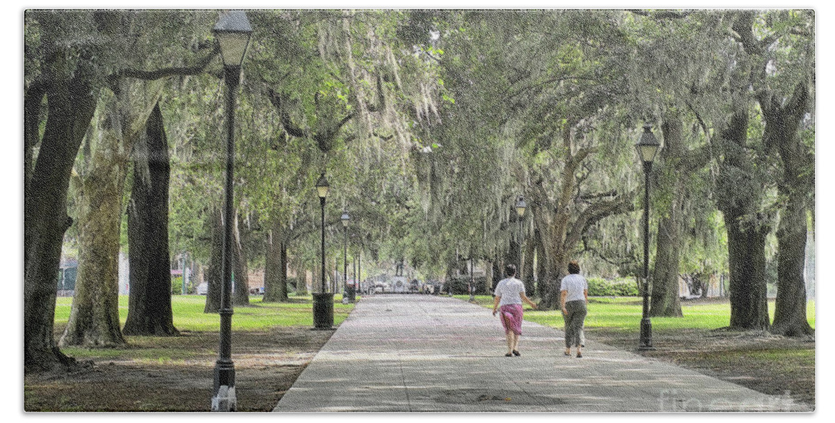 Savannah Beach Towel featuring the photograph Walk in the Park by Theresa Fairchild