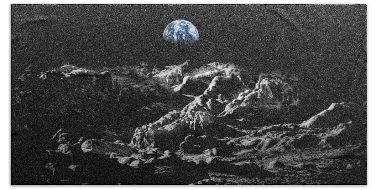 Moon Beach Towel featuring the photograph Walking on the moon by Jim Signorelli
