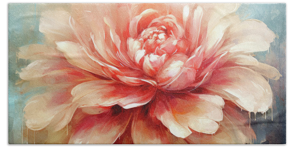 Rose Beach Towel featuring the painting Warmth by Tina LeCour