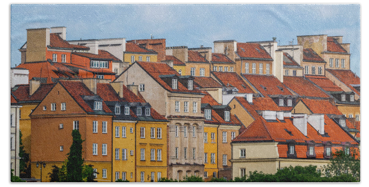 Warsaw Beach Towel featuring the photograph Warsaw Old Town Tenement Houses by Artur Bogacki