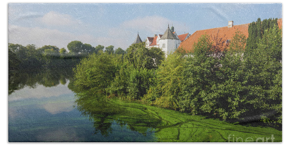 Glücksburg Castle Beach Towel featuring the photograph Water Castle by Eva Lechner