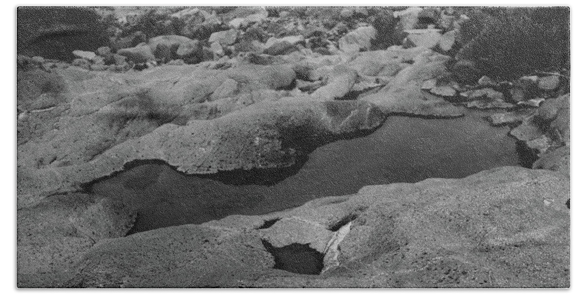 Black And White Beach Towel featuring the photograph Water In Wash by John Vail