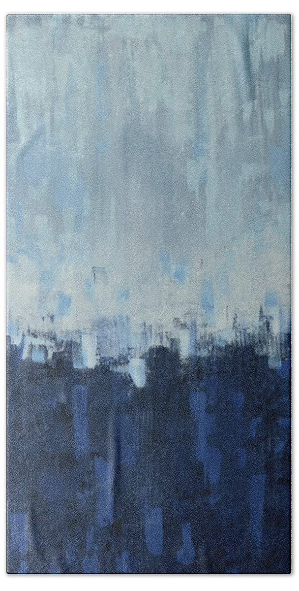 Blue Beach Towel featuring the painting Farmhouse Blue by Alexis King-Glandon