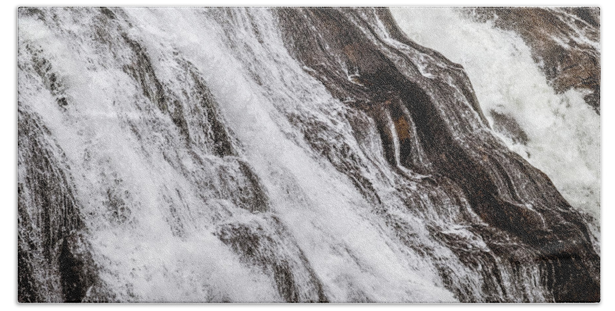 Yellowstone Beach Towel featuring the photograph Waterfall in Yellowstone by Alberto Zanoni