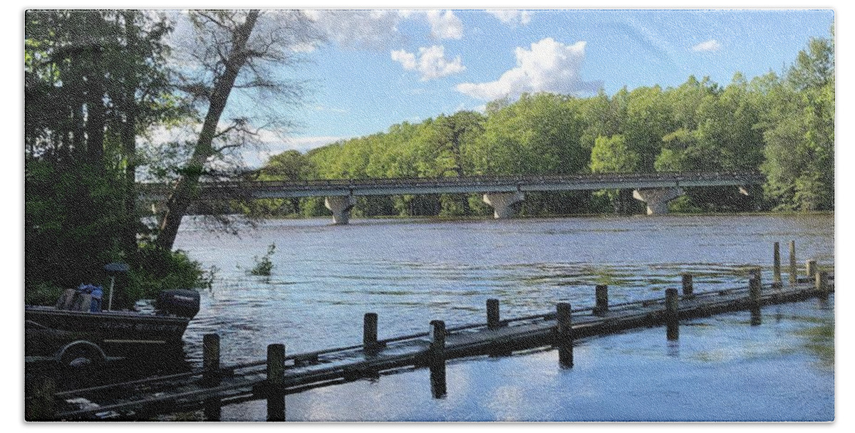 Black Water Beach Towel featuring the photograph Waterways Junction by Catherine Wilson