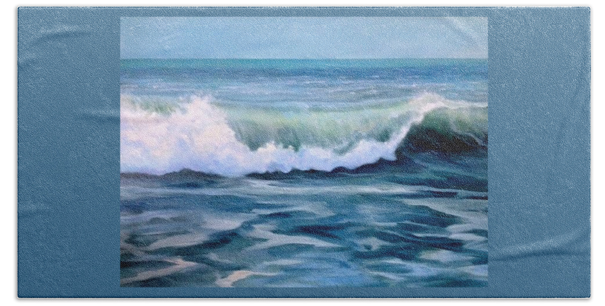 Ocean Beach Towel featuring the painting Wave Length by Judy Rixom