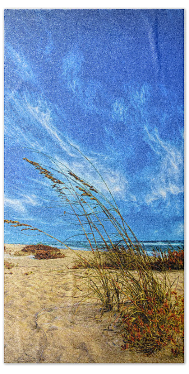 Clouds Beach Towel featuring the photograph Waving in the Dune Wind II Painting by Debra and Dave Vanderlaan