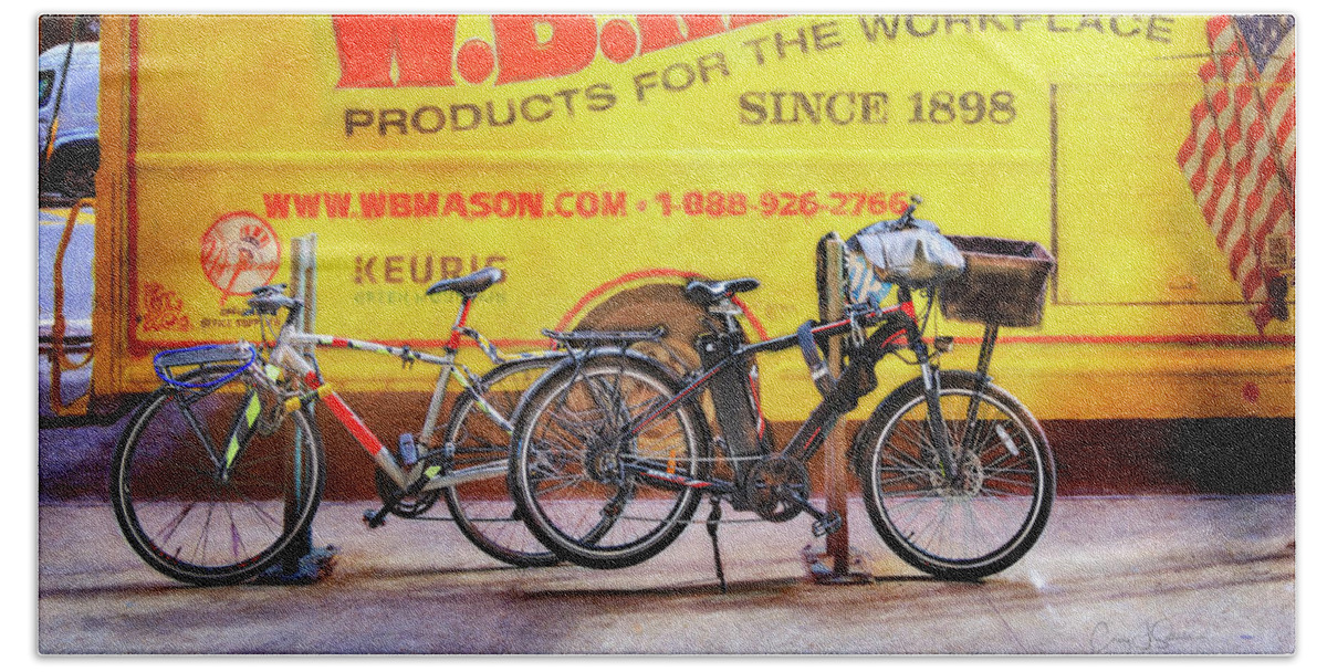 Bicycle Beach Towel featuring the photograph W.B.Mason Bicycles by Craig J Satterlee