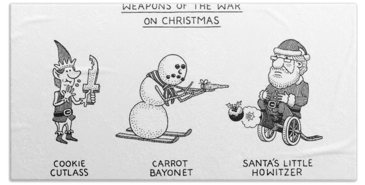 Weapons Of The War On Christmas Beach Sheet