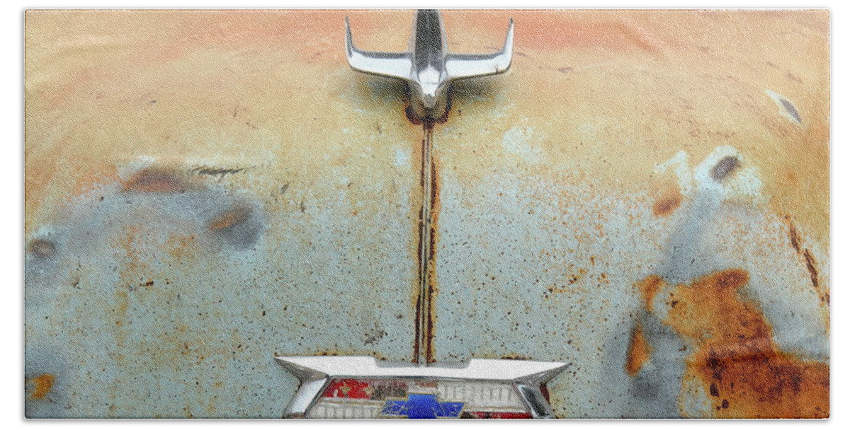 Chevrolet Beach Towel featuring the photograph Weathered Chevy by Lens Art Photography By Larry Trager