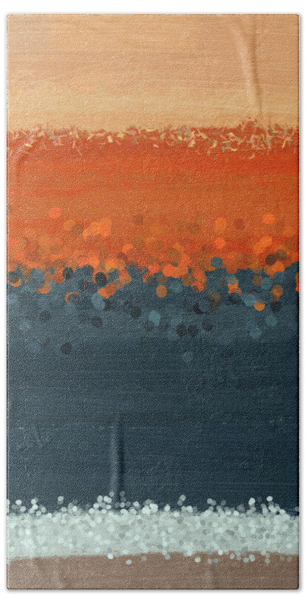 Abstract Beach Towel featuring the painting Western Edge 2- Art by Linda Woods by Linda Woods