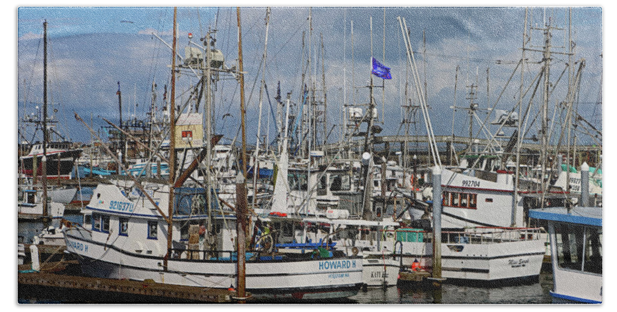 Westport Fishing Boats Beach Towel featuring the digital art Westport Fishing Boats by Tom Janca