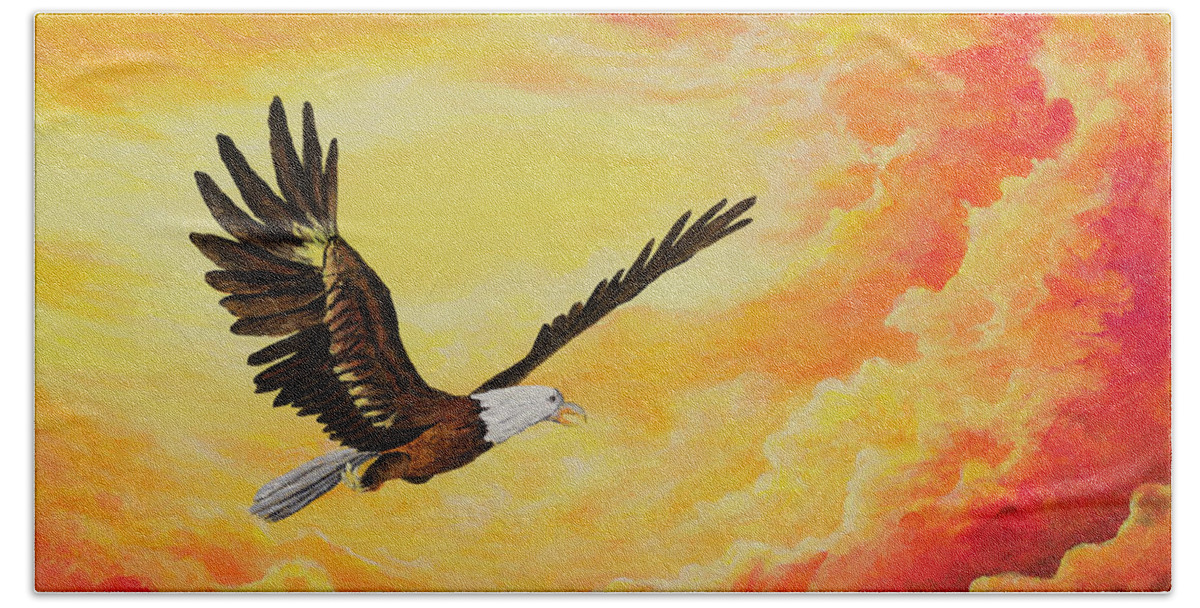 Bird Beach Towel featuring the painting Where Eagles Soar by Darice Machel McGuire