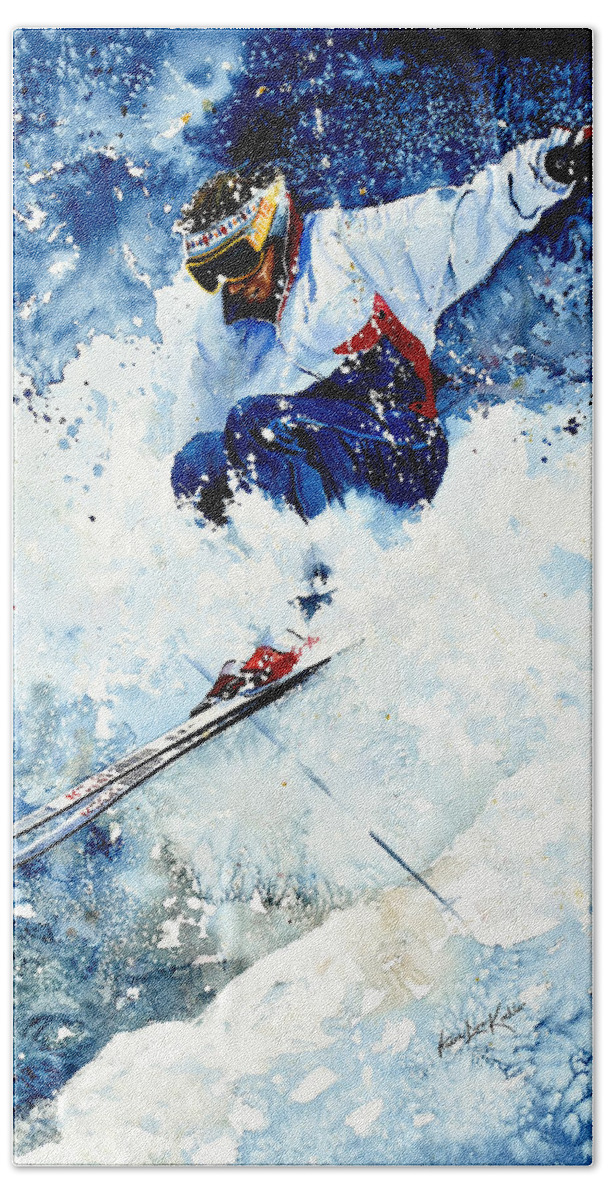 Sports Art Beach Towel featuring the painting White Magic by Hanne Lore Koehler