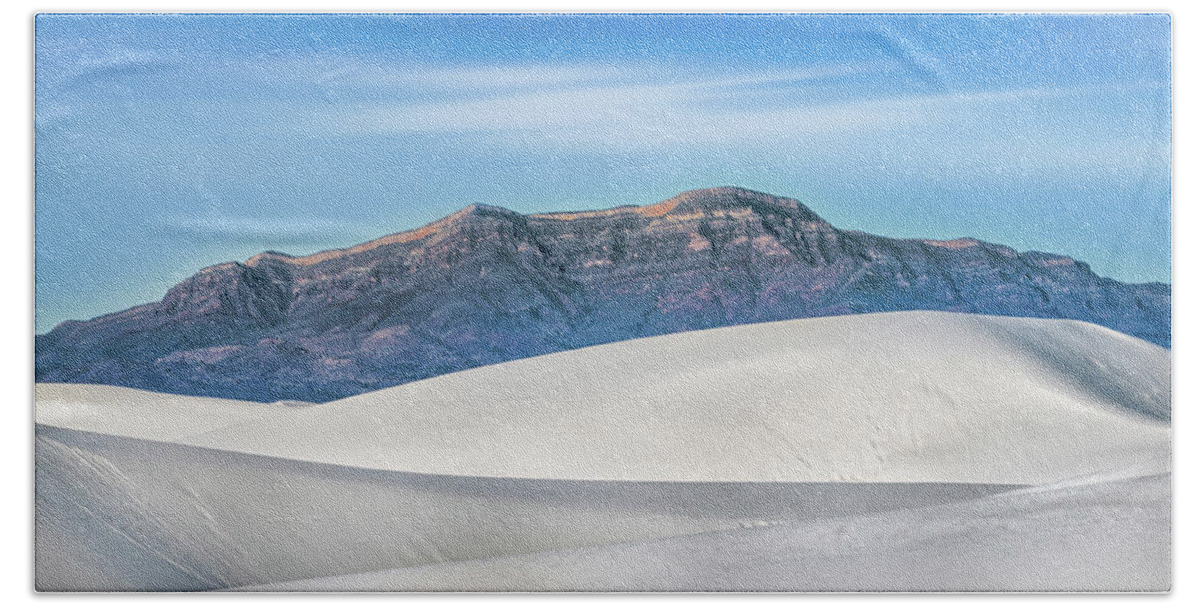 Alamogordo Beach Towel featuring the photograph White Sands and San Andres Mountains by Jerry Fornarotto