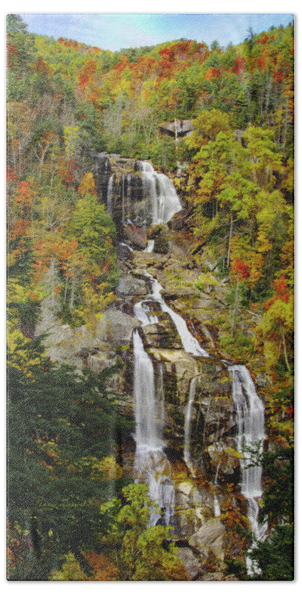 : Penny Lisowski Beach Sheet featuring the photograph Whitewater Falls by Penny Lisowski