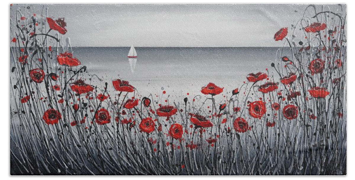 Redpoppies Beach Towel featuring the painting Wild Wanderlust Days by Amanda Dagg