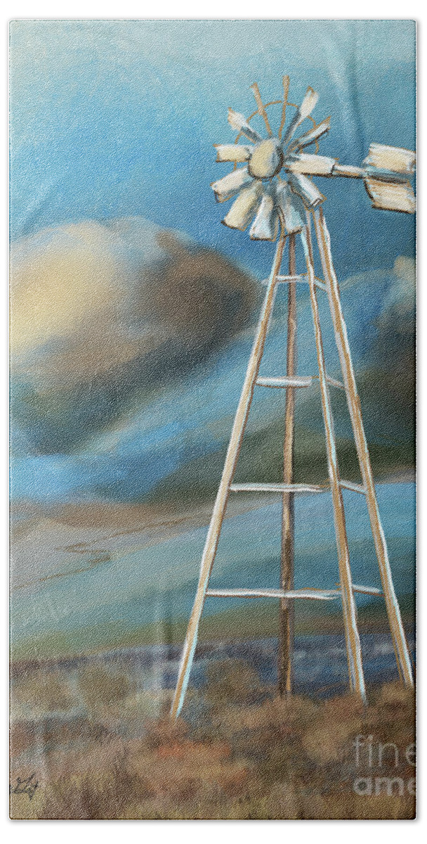 Farm Beach Towel featuring the digital art Wind Mill by Doug Gist