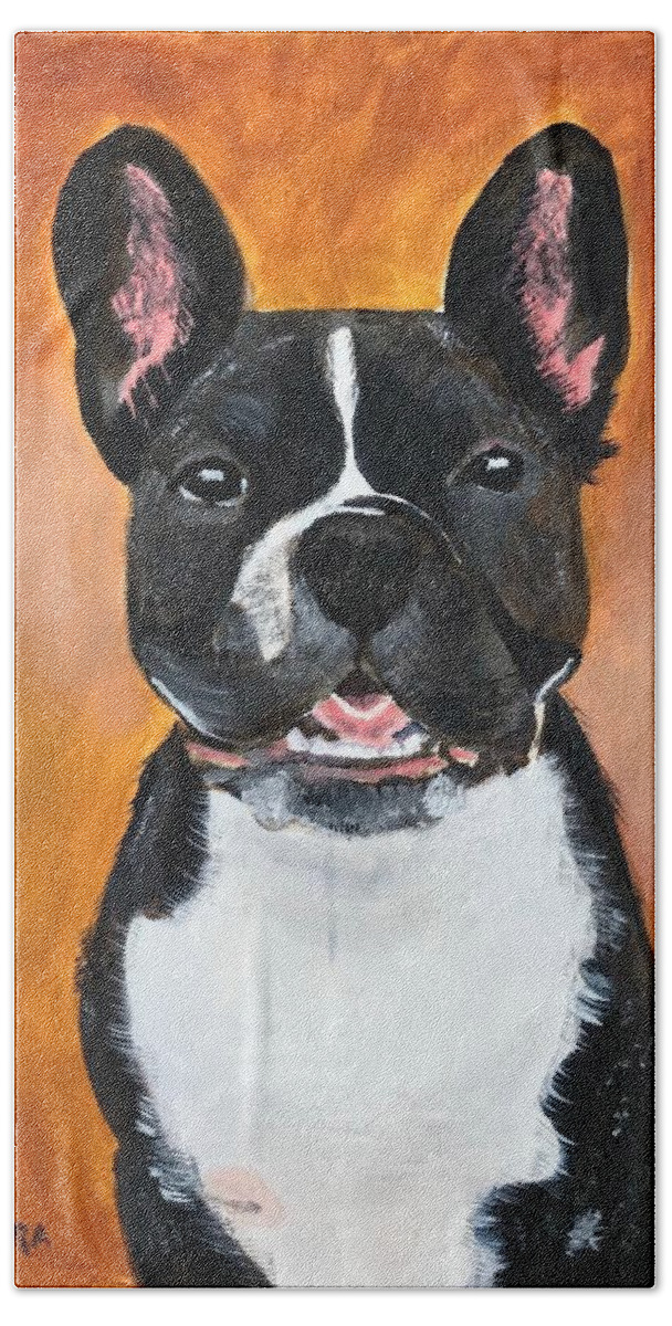 Pets Beach Towel featuring the painting Winston by Kathie Camara