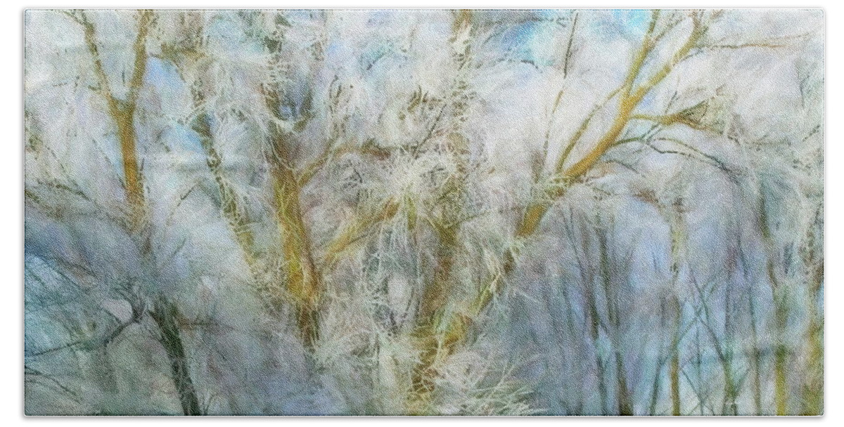 Winter Beach Towel featuring the digital art Winter Branches by Russ Harris