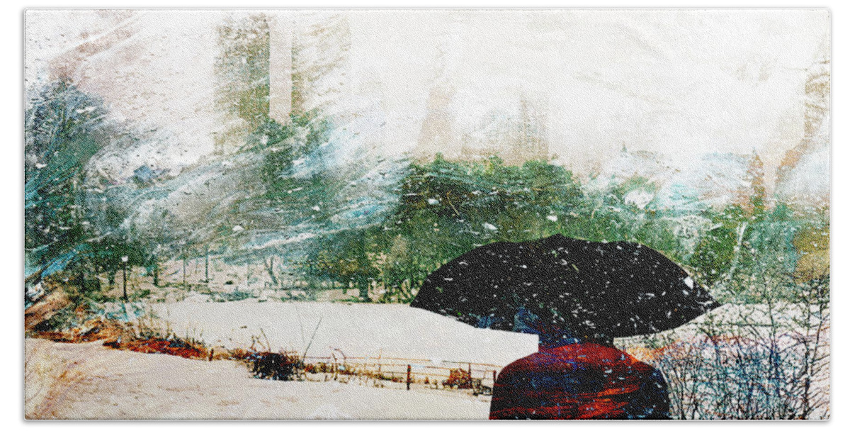 Snow Beach Towel featuring the digital art Winter Stroll by Sandra Selle Rodriguez