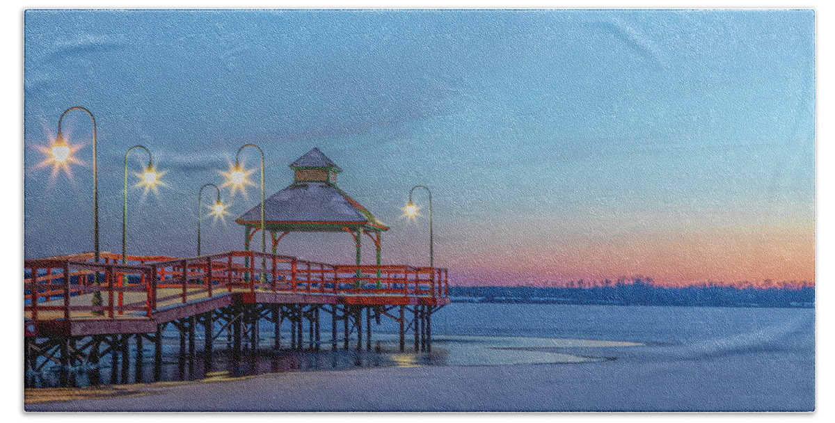 Lake Neatahwanta Beach Towel featuring the photograph Winter Twilight by Rod Best