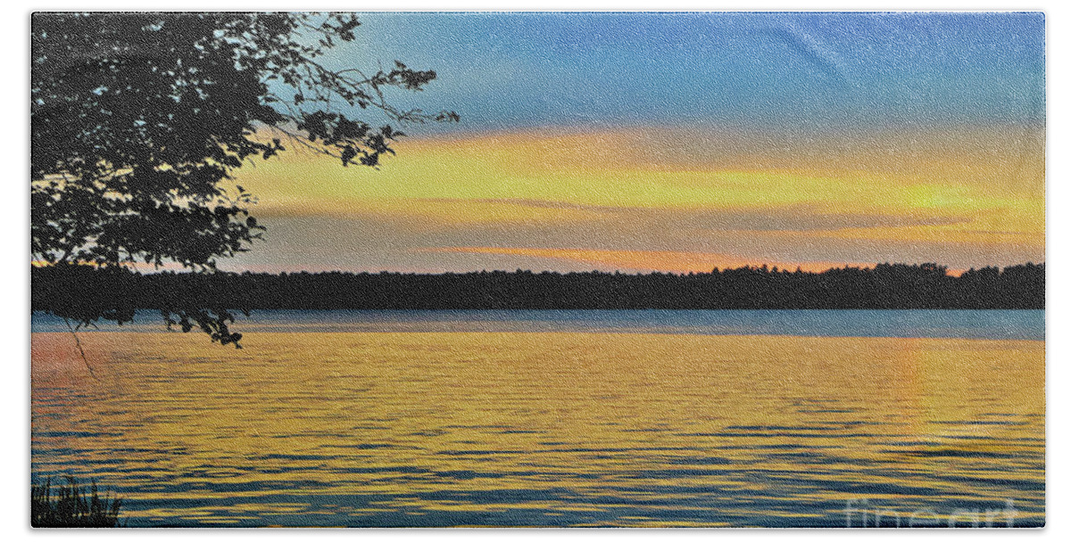 Lake Beach Towel featuring the photograph Evening Lake by Theresa D Williams