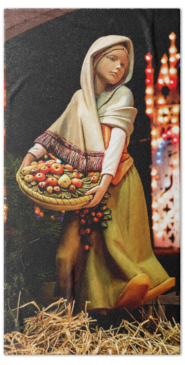 Woman Beach Sheet featuring the photograph Woman Bearing Gifts for Jesus Our Savior by Betty Denise