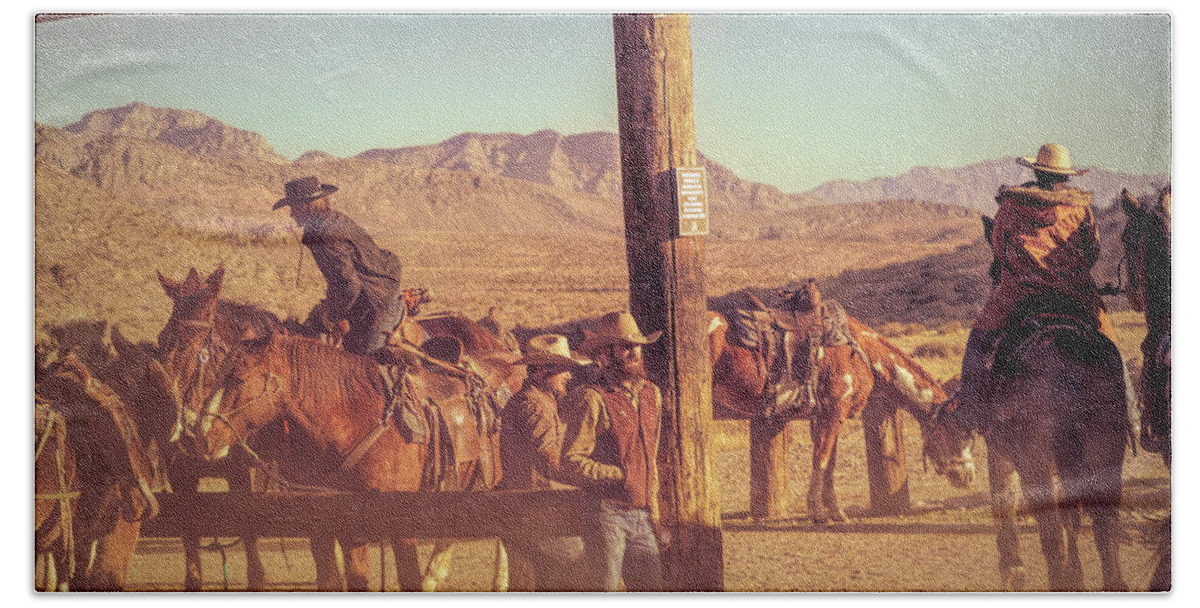 2020 Beach Towel featuring the photograph Working Cowboys in Nevada by James Sage
