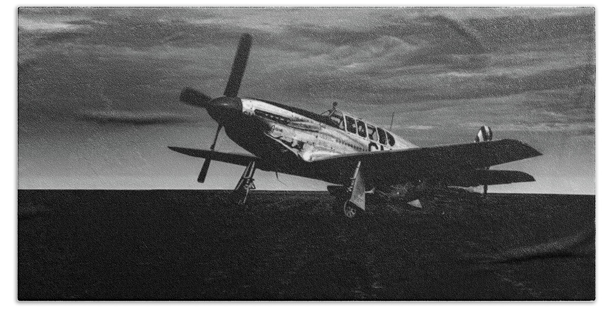 Propeller-driven Aircraft Beach Towel featuring the photograph World War Two North American TP-51c Mustang No 2 by Bob Orsillo